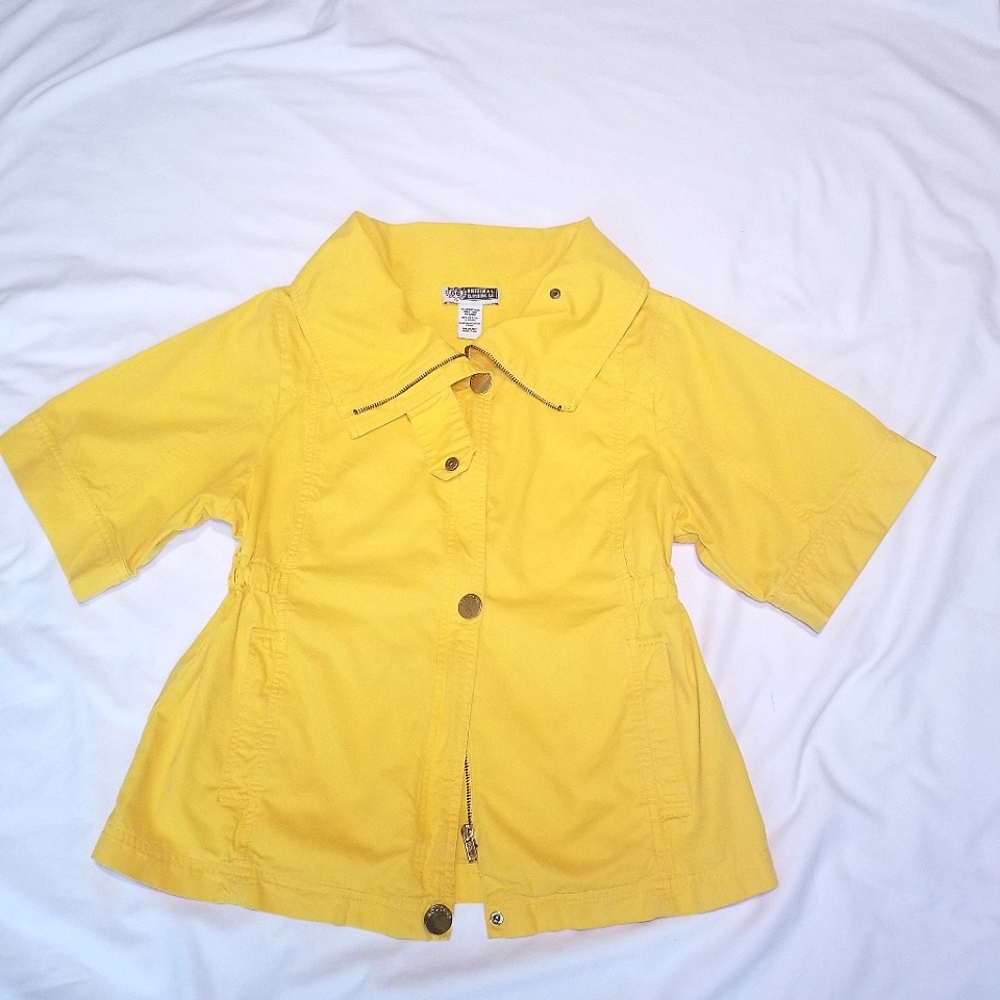 Route 66 Vintage Yellow Short Sleeve Jacket Size Medium